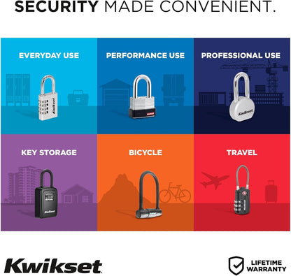 Kwikset TSA Approved Combination Luggage Lock, 3-Digit, 1-Pack, Black
