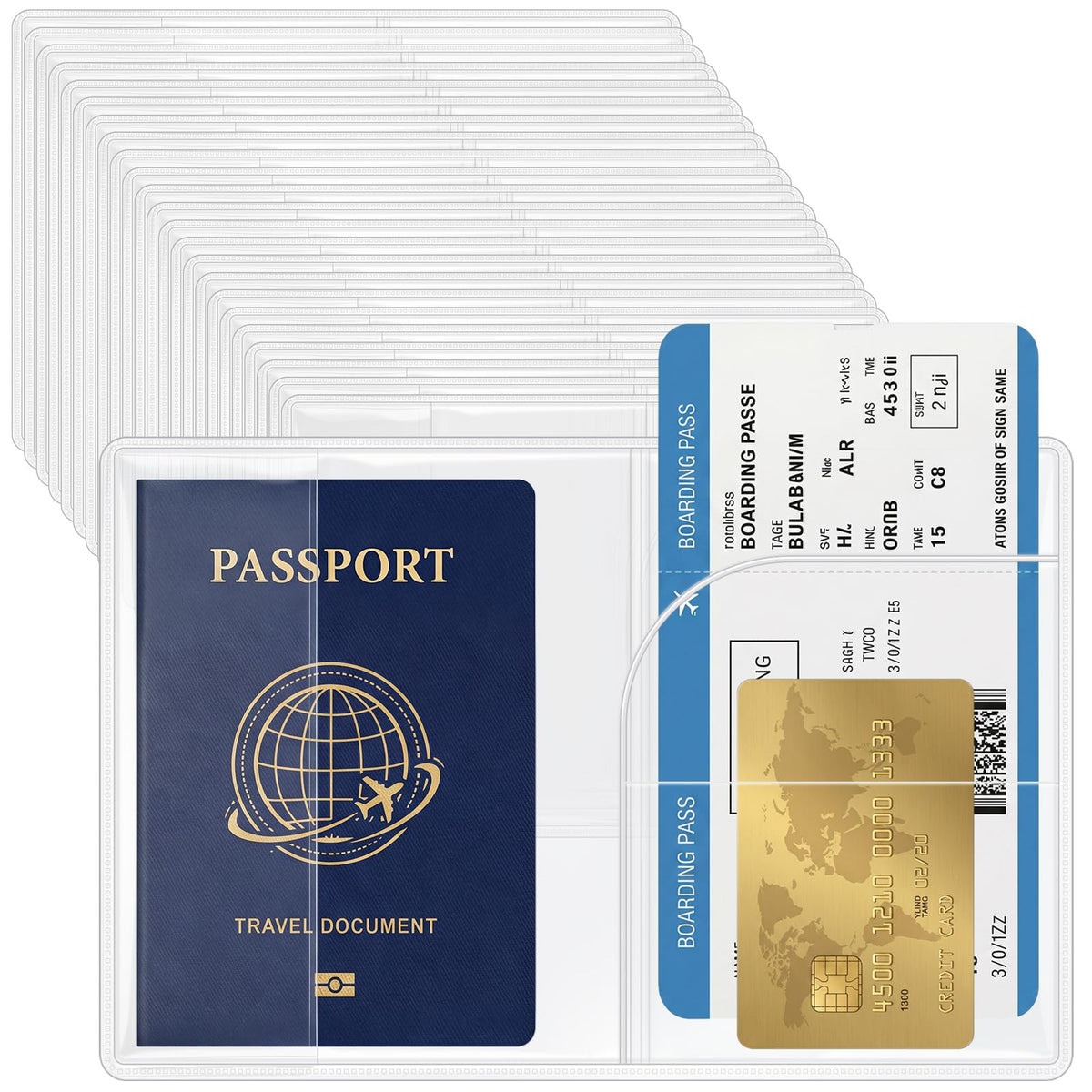 Tinlade 20 Pcs Clear Passport Covers Bulk