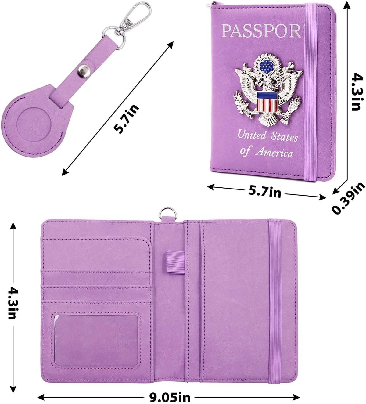 Passport Holder for Travel,Passport Cover Case with RFID (purple)