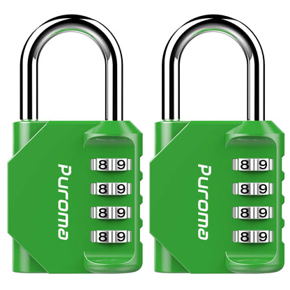 Puroma 2 Pack Combination Lock Locker 4 Digits Combo Padlock Gym Pink