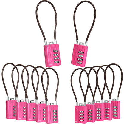 SEPOX® 4PK Metal Combo Padlock, Resettable 4-Digit, Extra Long Cable 7 Inch