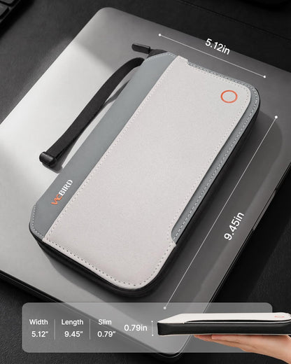 Vacbird Family Passport Holder, RFID Travel Wallet with Magnetic Pocket