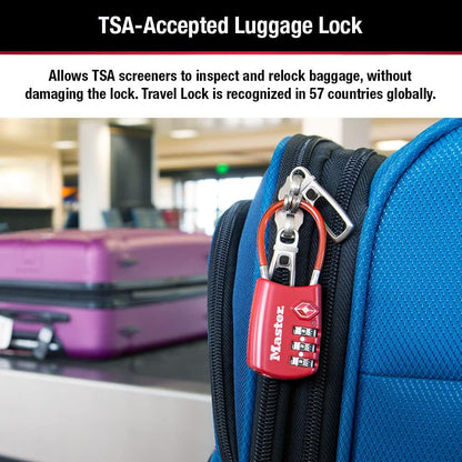 Master Lock TSA Approved Combination Luggage Lock, Assorted, 4688EC4
