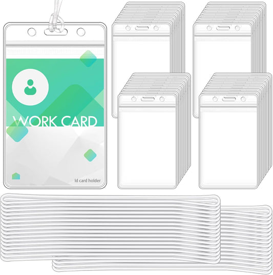 200 Pack Clear Plastic Luggage Tag Holders with Loops for ID Cards
