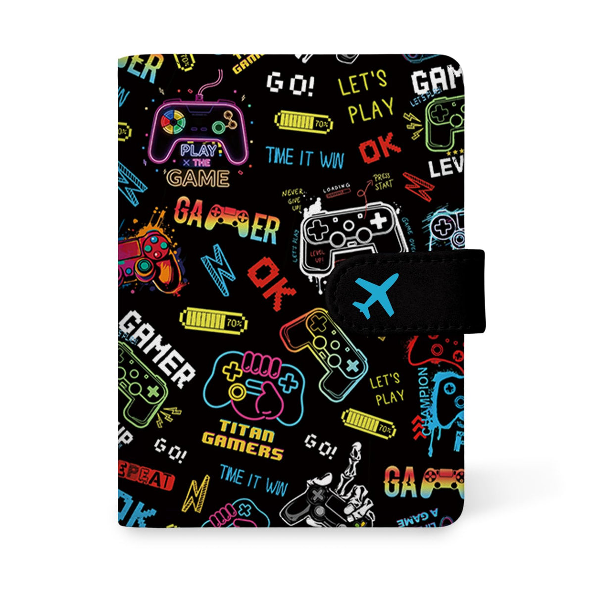 Game Passport Holder for Travel Essentials, Gamer RFID Blocking Wallet Case