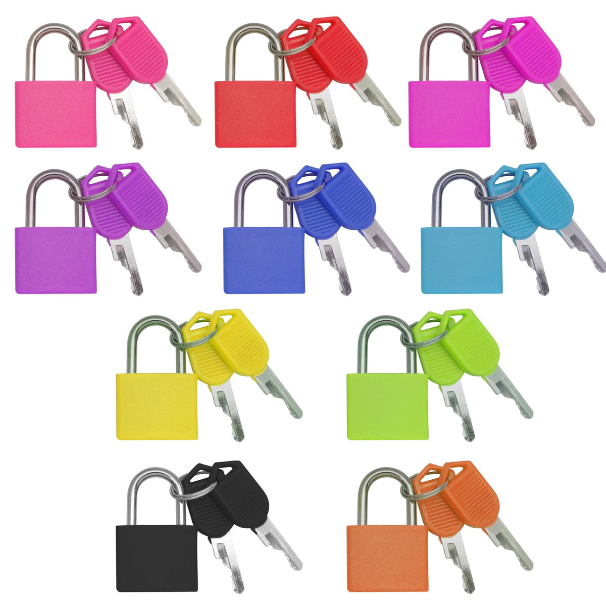 Bonsicoky 18 Pack Suitcase Locks with Keys, Multicolor Padlocks(9 Color)