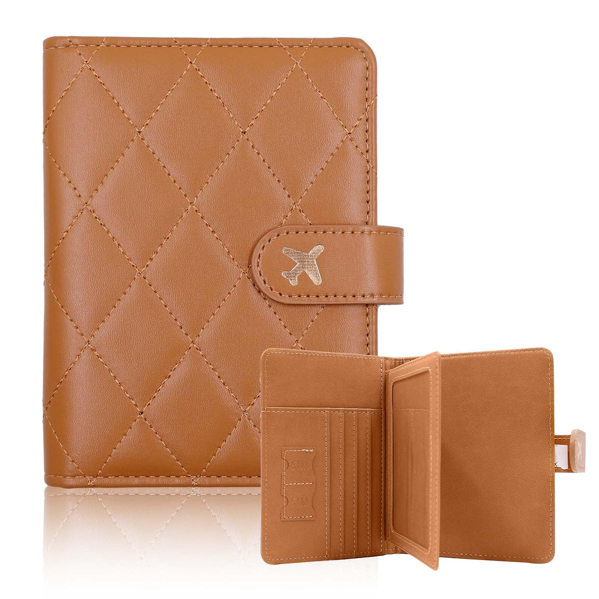 Melsbrinna Rfid Passport Holder for Travel women/Men, Cute Passport Wallet Rfid Blocking Card Slots, Rfid Passport Cover/CaseTravel Wallet, Passport Book Holder (1, Green)