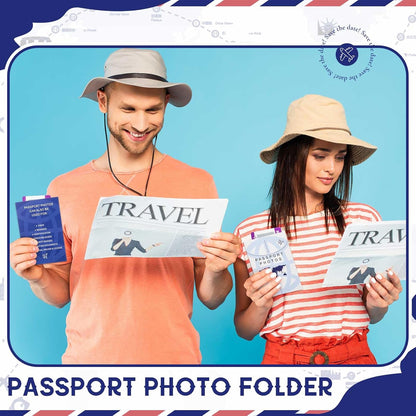 200 Pcs Thick Passport Photo Holder 5.31 x 3.54 Inches Passport Picture Folders with Compartment for 2 x 2 Print, Picture Display Safely for Office, Customers Deliver Pictures, Travel