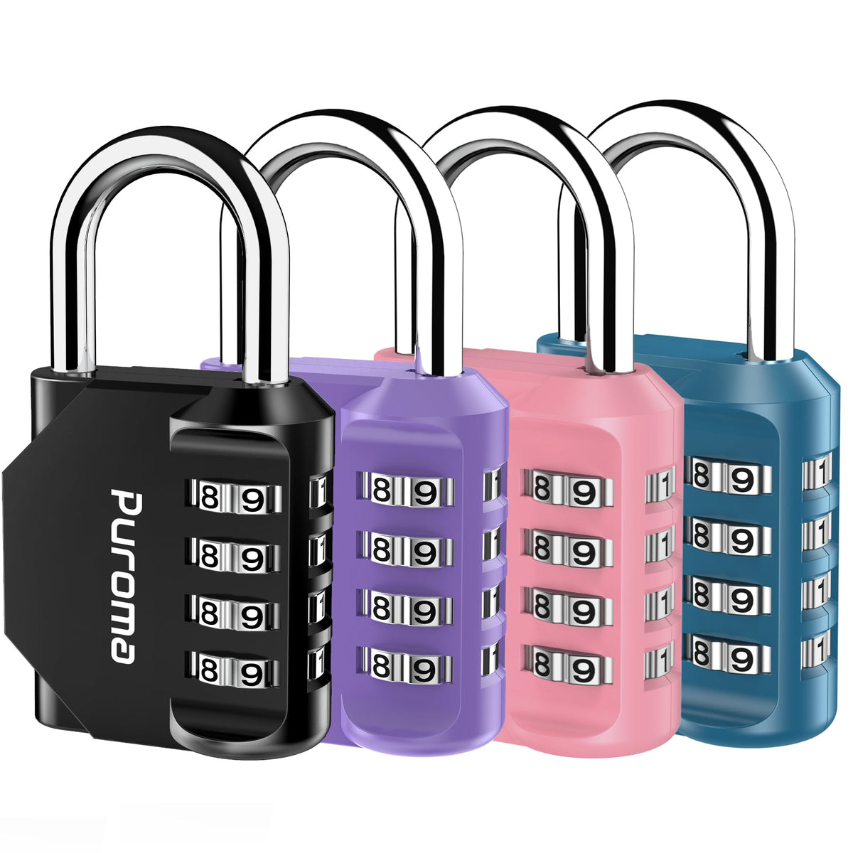 Puroma 2 Pack Combination Lock Locker 4 Digits Combo Padlock Gym Pink