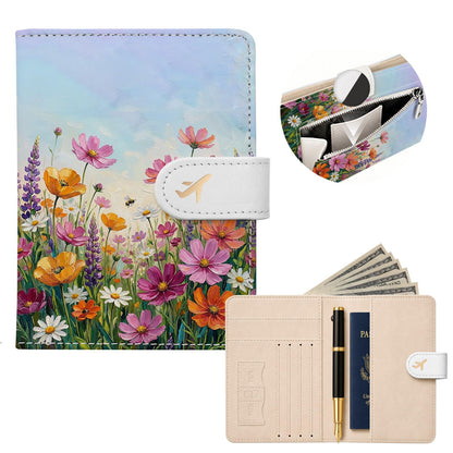RFID Passport Holder with Tracker Slot, Leather Travel Wallet