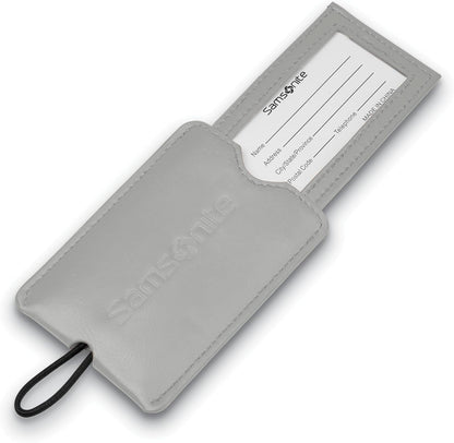 Samsonite 2-Pack Vinyl ID Tags, Light Grey