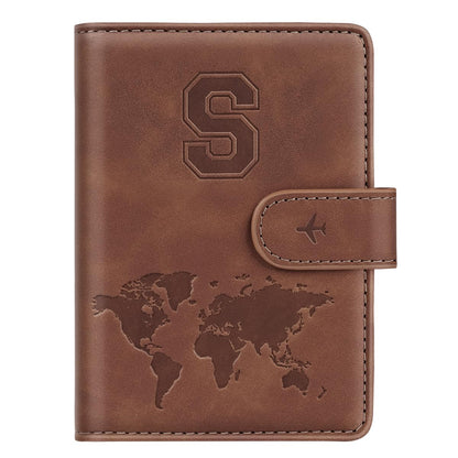 Passport Holder Cover Initial Letter A-Z Travel Wallet Personalized