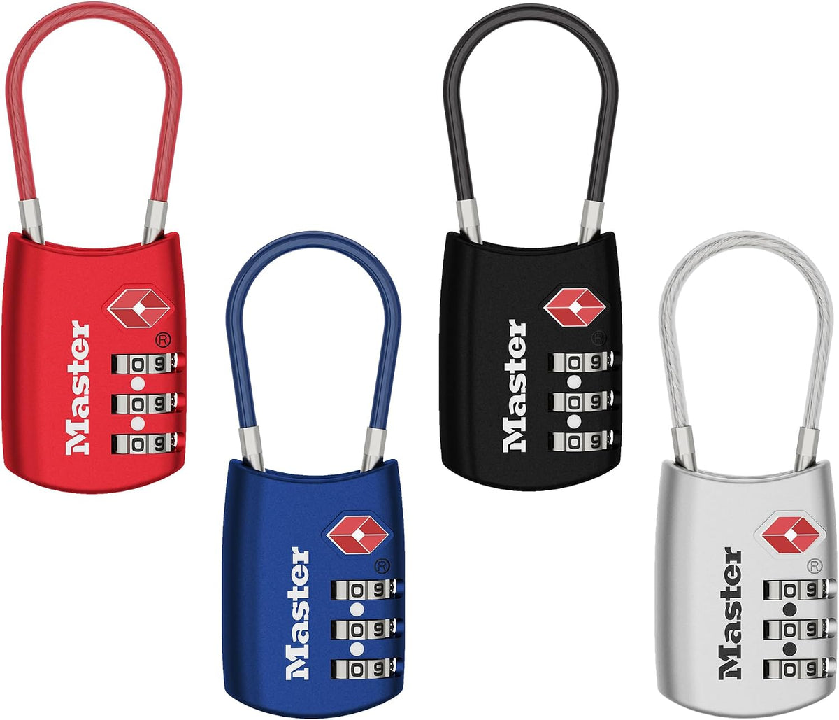 Master Lock TSA Approved Combination Luggage Lock, Assorted, 4688EC4