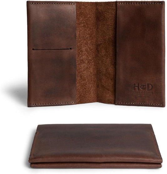 Hide & Drink, Passport Case With Credit Card Slot, Bills Holder, Traveler Essentials, Full Grain Leather, Handmade (Bourbon Brown)