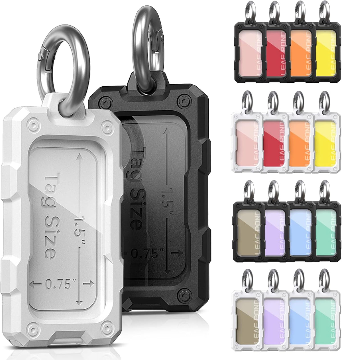 16 Pcs Solid Plastic Key Tags with O Rings, Custom ID Name Label