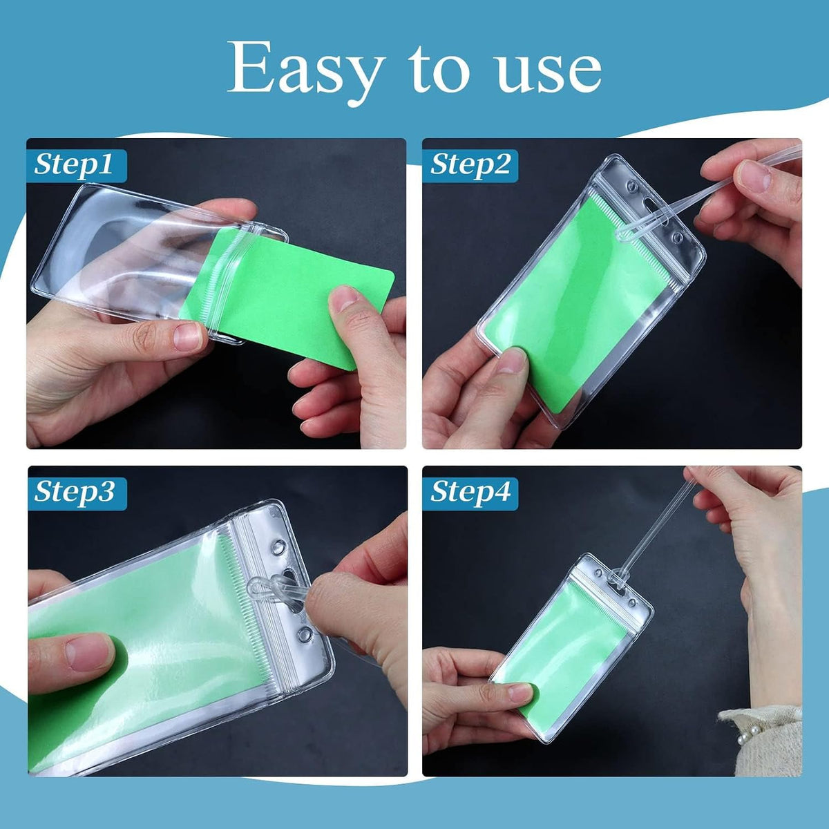 50 Pack Clear Plastic Luggage Tags and ID Card Holders