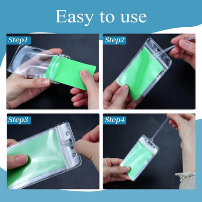 50 Pack Clear Plastic Luggage Tags and ID Card Holders