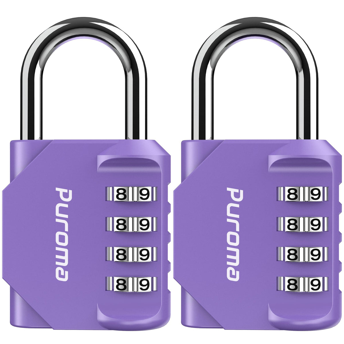 Puroma 2 Pack Combination Lock Locker 4 Digits Combo Padlock Gym Pink