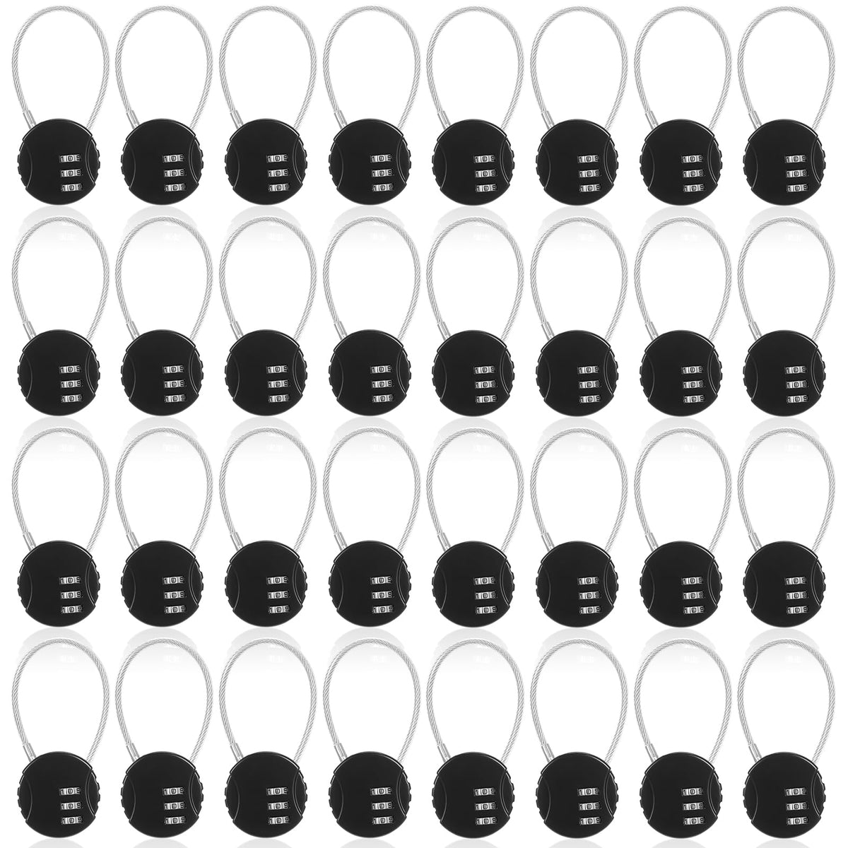 Moxweyeni 8 Pack 3 Digit Combination Cable Padlock,Multi Color