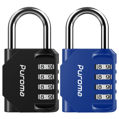 Puroma 2 Pack Combination Lock Locker 4 Digits Combo Padlock Gym Pink