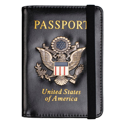TOURSUIT RFID Blocking Passport Holder, Leather Travel Wallet, Dark Blue