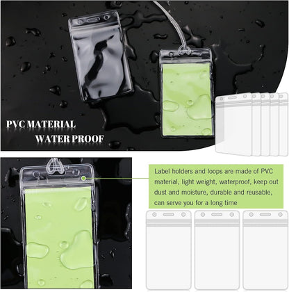 100 Pack Clear Plastic ID Badge and Luggage Tag Holders
