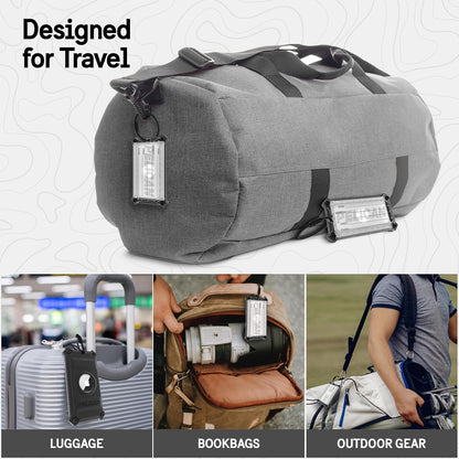 Pelican Luggage Tag with AirTag Holder with Stainless Steel Loop - Black