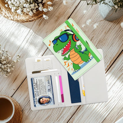 Cute Cool Dino Passport Holder for Travel, 5.9" x 4.3"