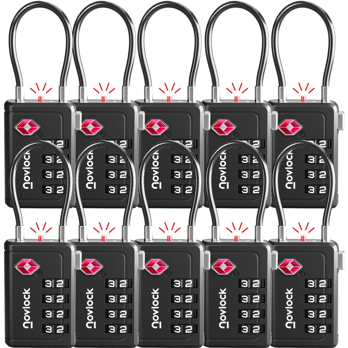 TSA Approved Luggage Locks, Travel Locks with Inspection Indicator