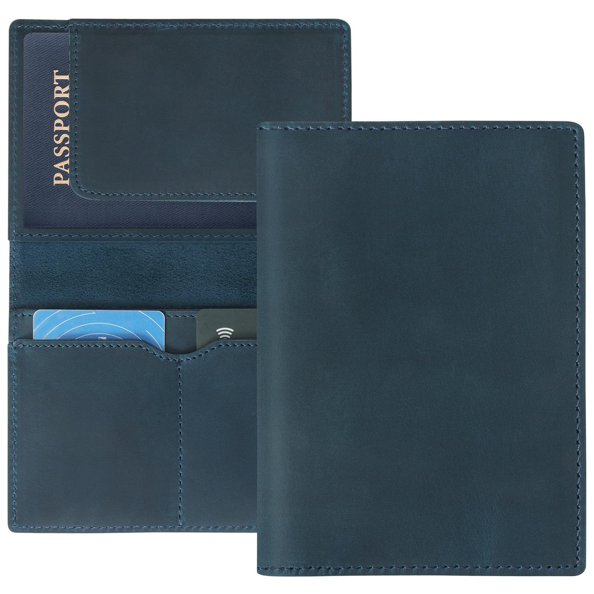 Jack&Chris Leather Passport Holder, Handmade Passport cover, Travel Wallet Cover Case for Men and Women, Leather Travel Documents Organizer Protector, JC107