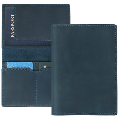 Jack&Chris Leather Passport Holder, Handmade Passport cover, Travel Wallet Cover Case for Men and Women, Leather Travel Documents Organizer Protector, JC107