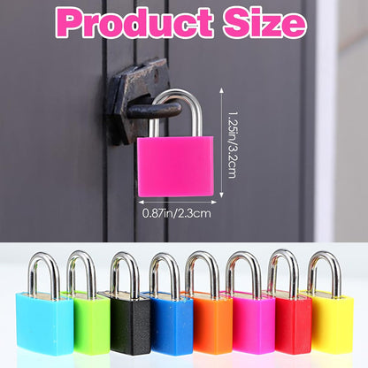 24 Pcs Multicolor Small Luggage Locks with Keys, Mini Locker Lock, Metal Suitcase Locks, Plastic-Covered Copper Keyed Padlock for Locker, Suitcase, Boxes (8 Colors)