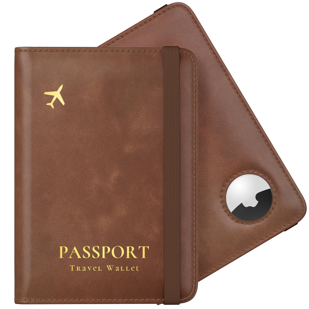 Stouchi AirTag Passport Holder – Slim RFID Travel Wallet