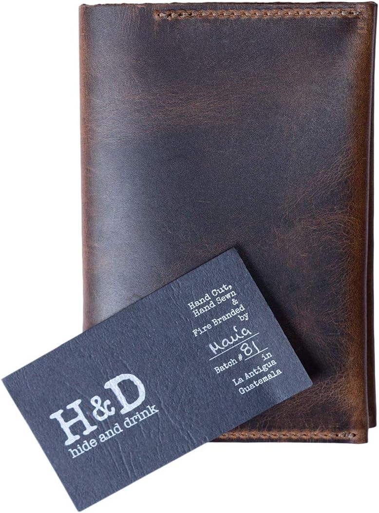 Hide & Drink, Passport Case With Credit Card Slot, Bills Holder, Traveler Essentials, Full Grain Leather, Handmade (Bourbon Brown)
