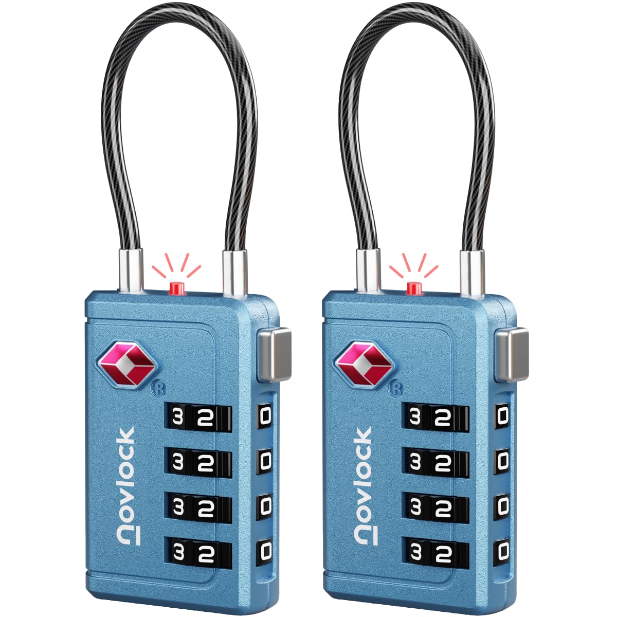 TSA Approved Luggage Locks, Travel Locks with Inspection Indicator