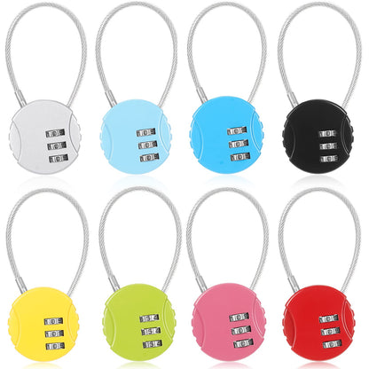 Moxweyeni 8 Pack 3 Digit Combination Cable Padlock,Multi Color