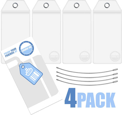 Cruise On Holland America Luggage Tag Holders (4 Pack), Clear & Waterproof
