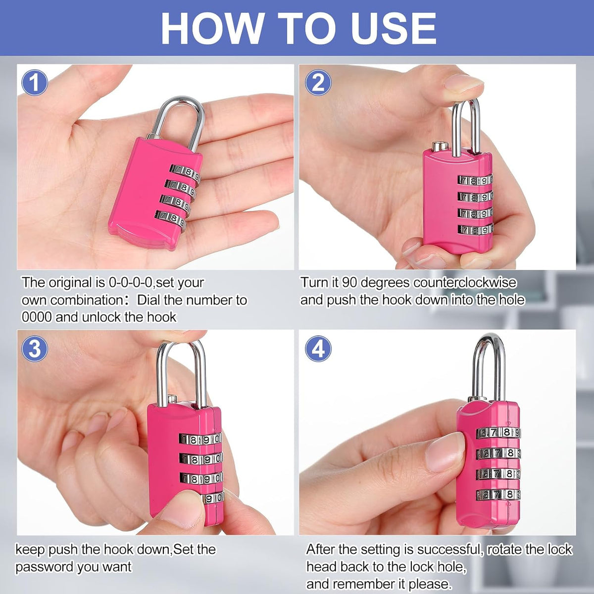 Moxweyeni 10 Pcs Digit Combinations Padlock Safe Cipher Lock