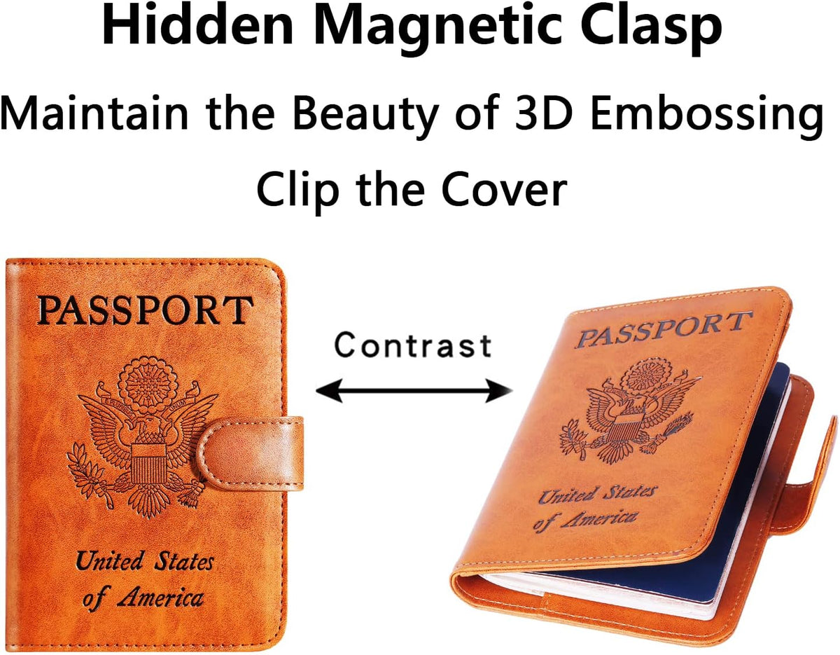 Passport Holder Cover Wallet RFID Blocking, Travel Essentials