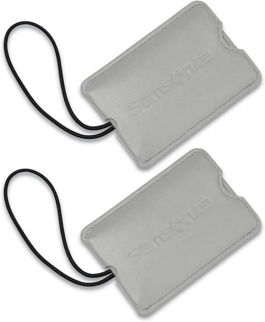 Samsonite 2-Pack Vinyl ID Tags, Light Grey