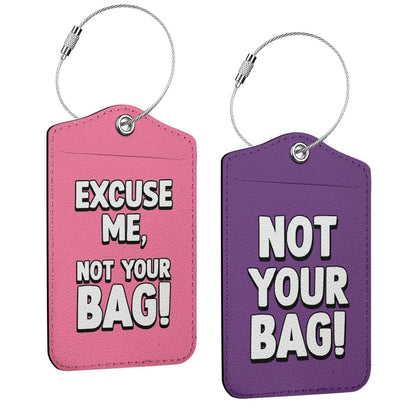 Funny Luggage Tag, Quotes Suitcase Tags with Privacy Flap Metal Loop