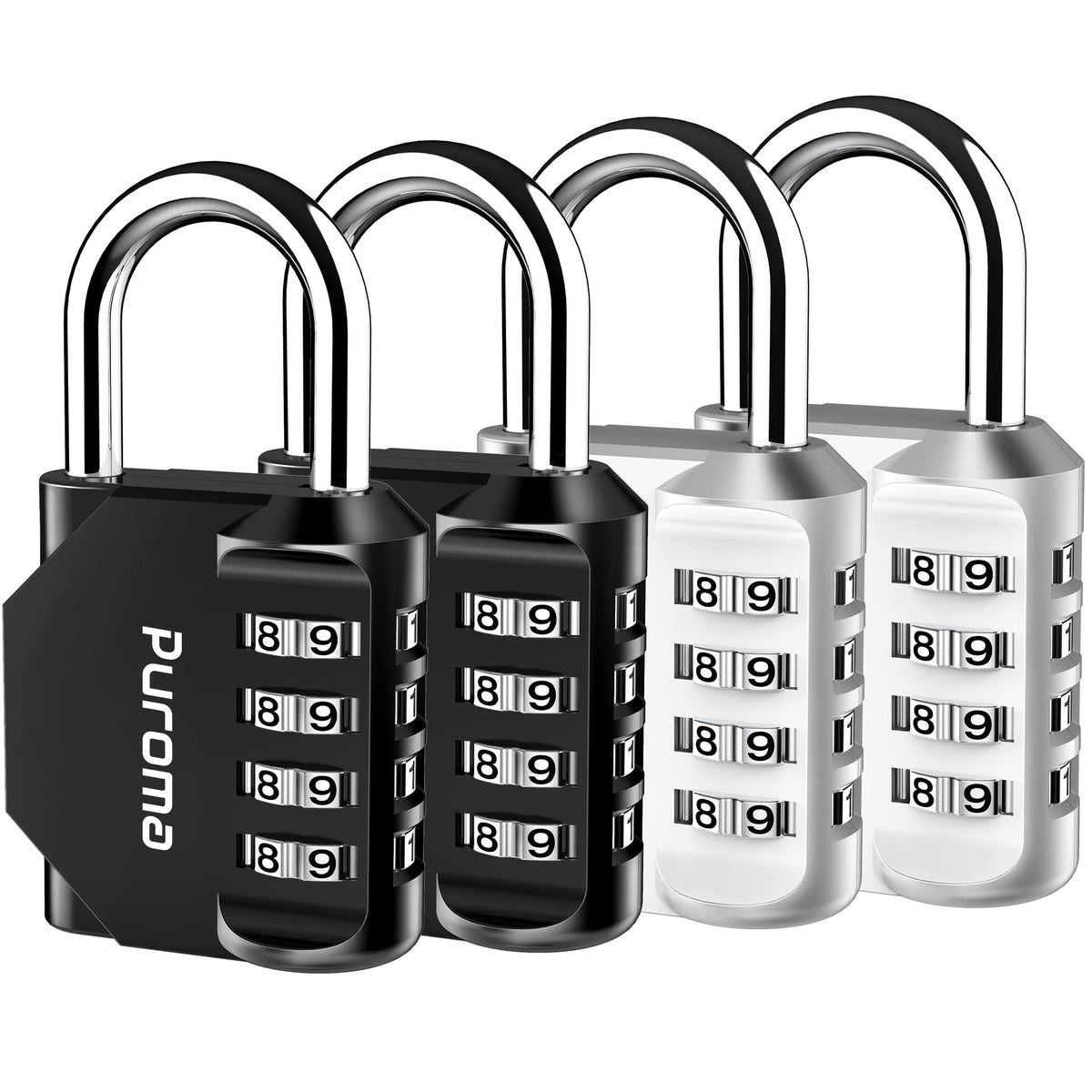 Puroma 2 Pack Combination Lock Locker 4 Digits Combo Padlock Gym Pink