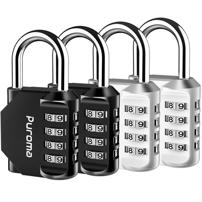 Puroma 2 Pack Combination Lock Locker 4 Digits Combo Padlock Gym Pink