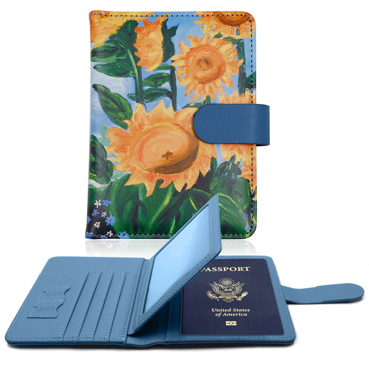 Melsbrinna Rfid Passport Holder for Travel women/Men, Cute Passport Wallet Rfid Blocking Card Slots, Rfid Passport Cover/CaseTravel Wallet, Passport Book Holder (1, Green)