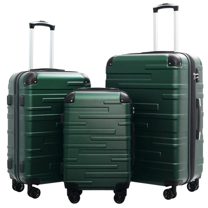 Coolife Hardside ABS Luggage, TSA Lock, Spinner Wheels, 3-Piece Set