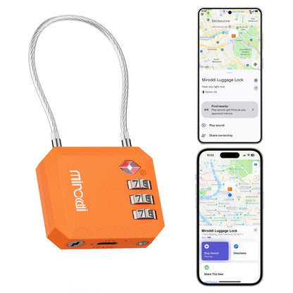 Miroddi TSA Lock for Luggage, Works with Apple Find My & Google Find Hub