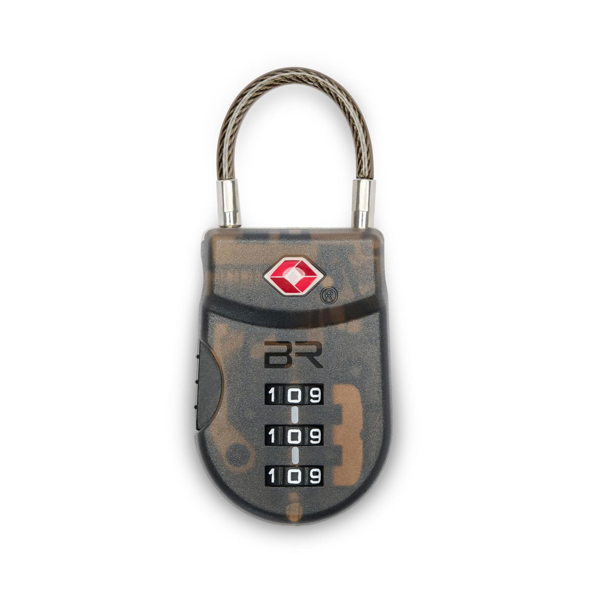 Briggs & Riley TSA Approved Cable Lock for Luggage & Suitcases - Travel Lock, 3 Digit Combination, Flexible Cable for Zippered Bags - Luggage Accessories, Black