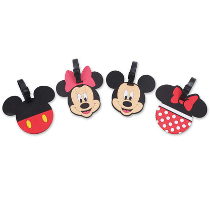 4 Pcs Set White Dog Charlie Brown Silicone Travel Luggage Baggage Identification Labels ID Tag for Bag Suitcase Plane Cruise Ships with Belt Strap