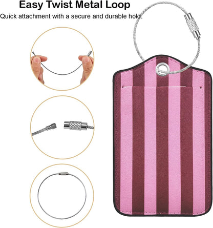 Luggage Tag, Premium Faux Leather Travel ID Tag, Stylish Suitcase Accessory