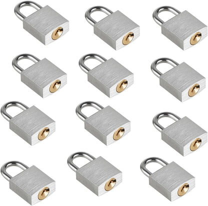 Guliffen Small Aluminum Locks with Keys, 3/4-Inch Body Width Mini Locks with Same Key for Briefcase, Boxe, Lockers, Luggage,Backpack, 12 Pack